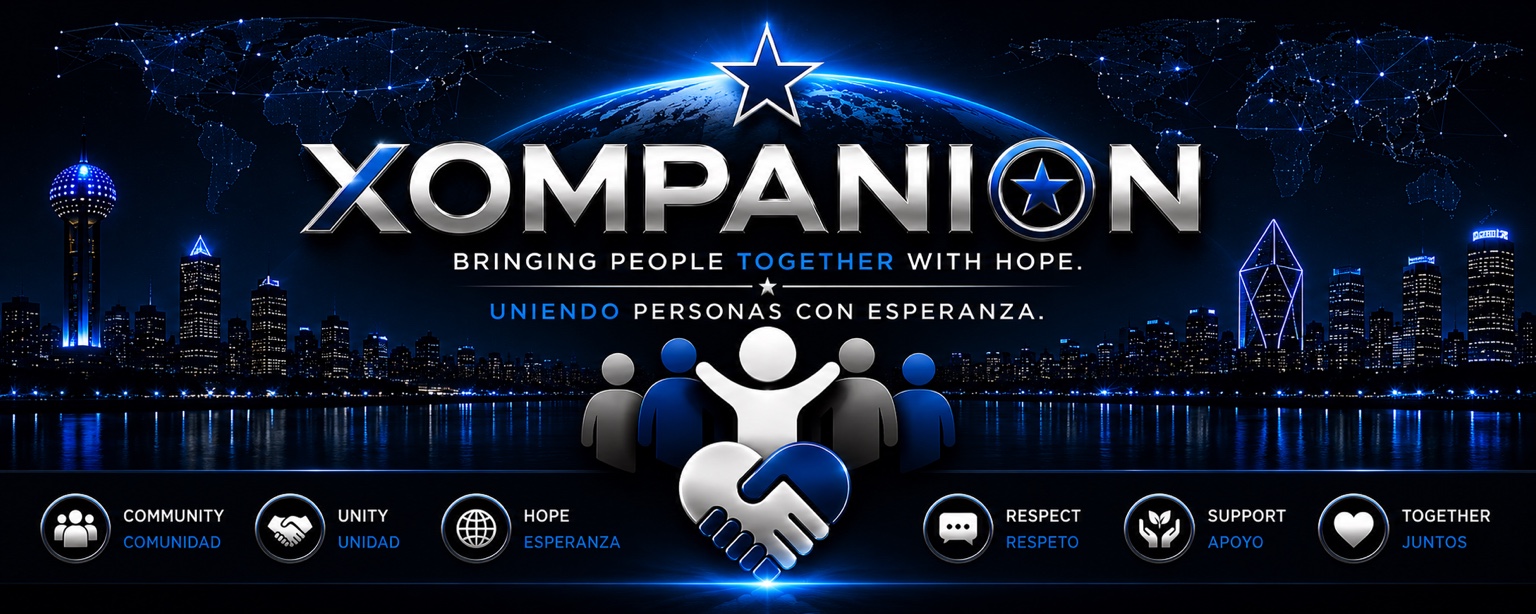XOMPANI0N bringing people together with hope, uniendo personas con esperanza